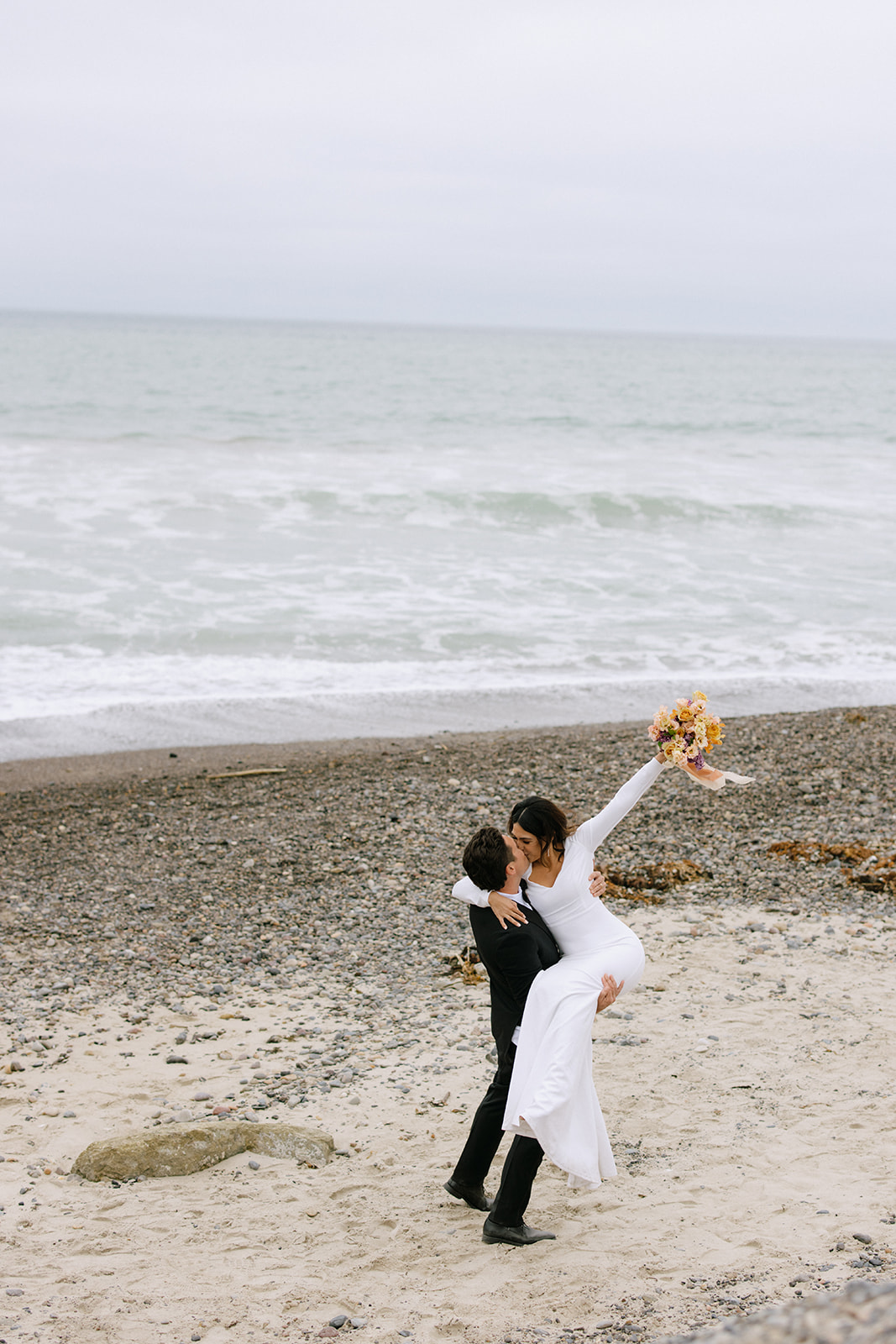 bridal portraits on the beach 