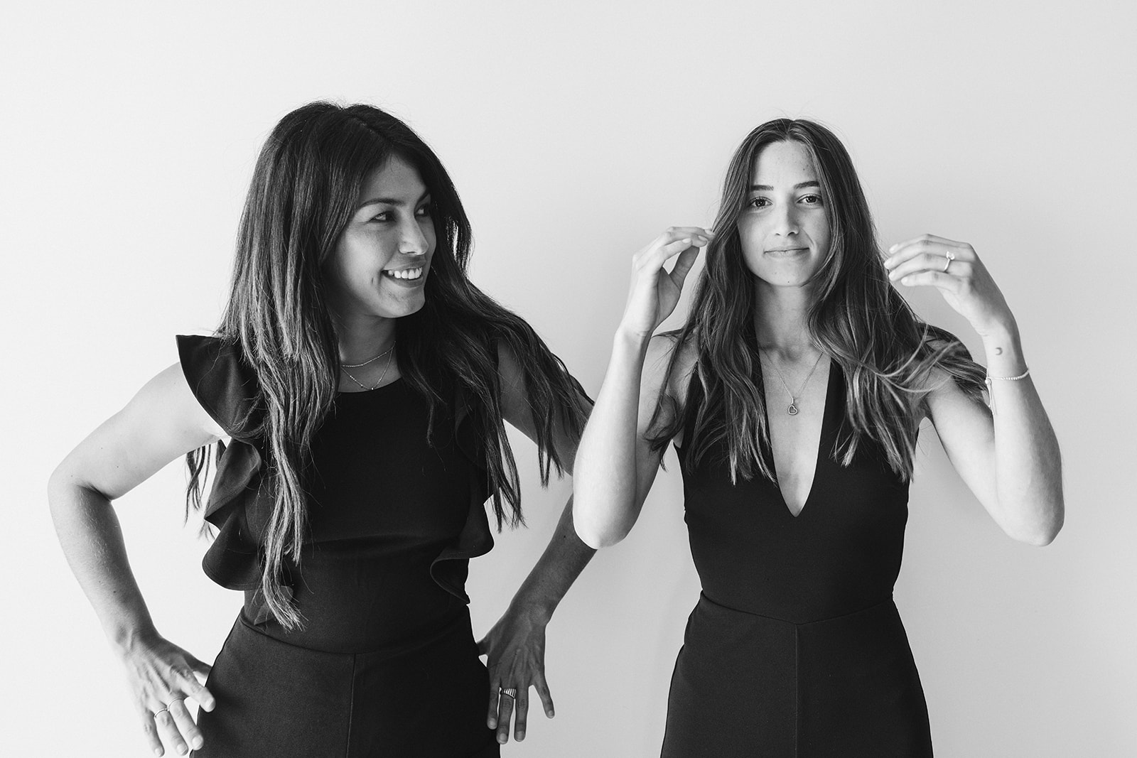 candid photo of two girls during a Small Business Branding Photography session 