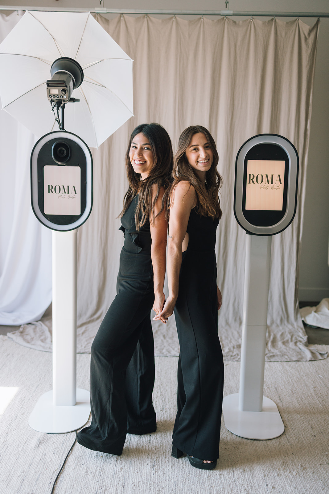 two business owners posing with their product during Small Business Branding Photography session