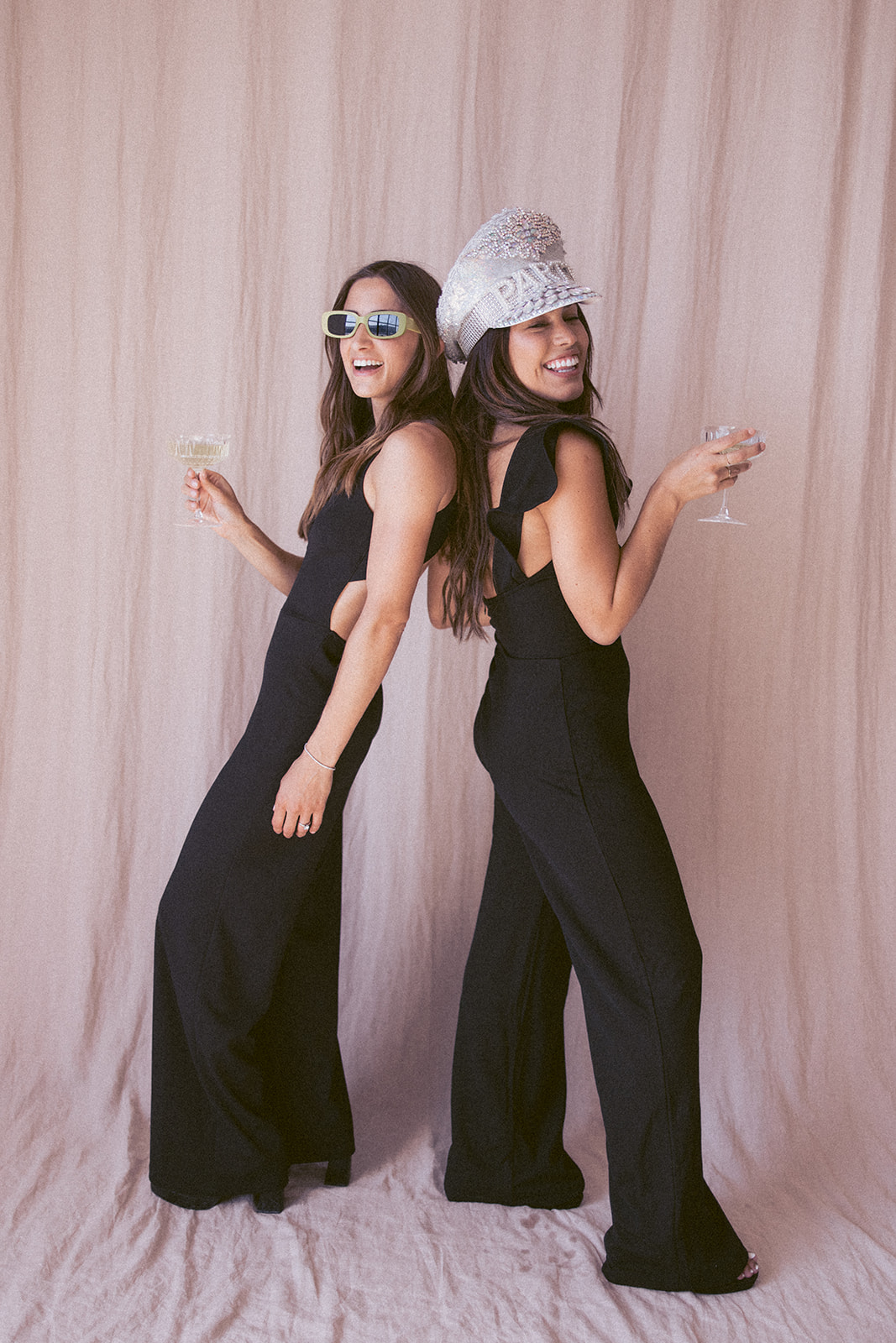 film photo of two business owners with their props during a Small Business Branding Photography shoot 