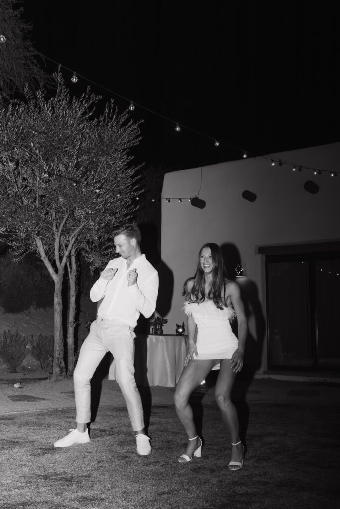 bride and groom dancing 