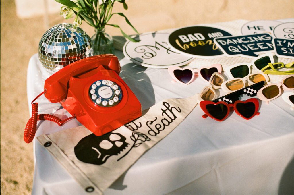 Palm Springs wedding photobooth set up 