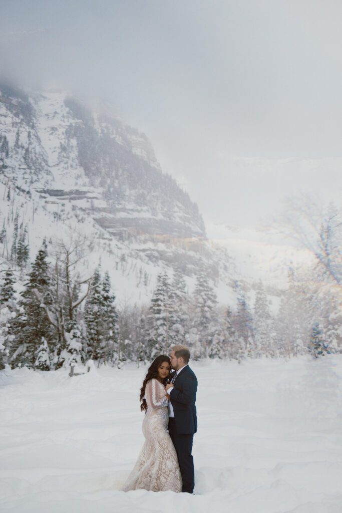 Snowy elopement in Park City, Utah