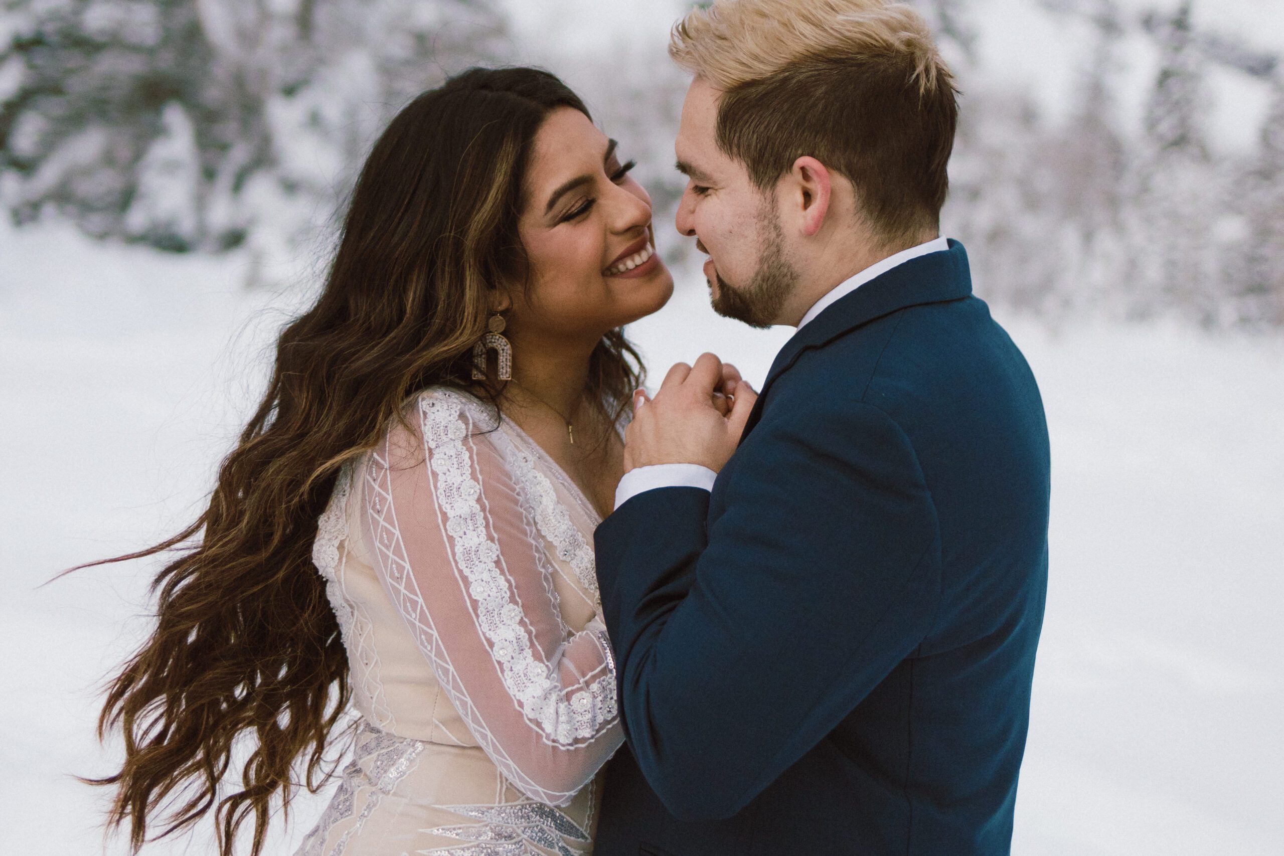 Snowy elopement in Park City, Utah