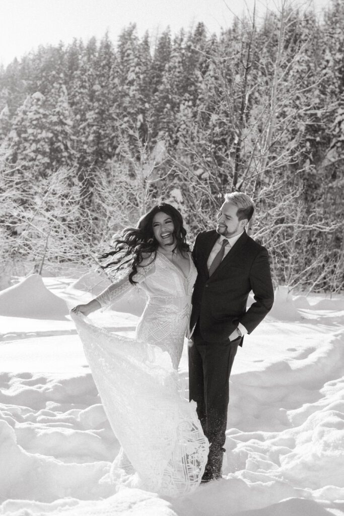 Snowy elopement in Park City, Utah