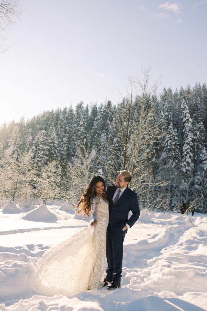 Snowy elopement in Park City, Utah