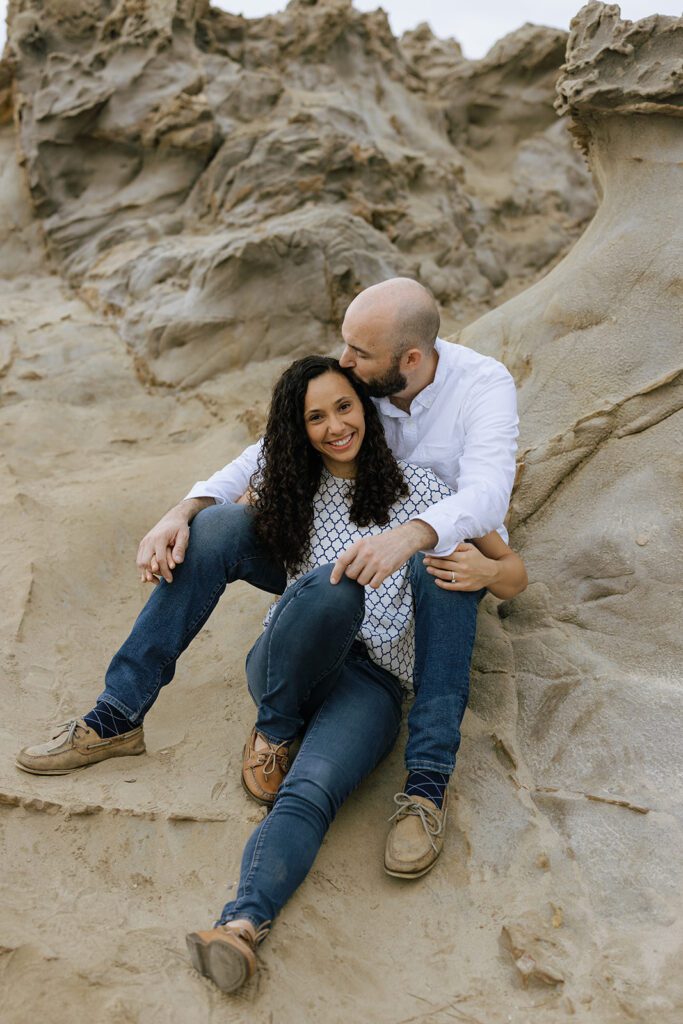 rock climbing couples shoot