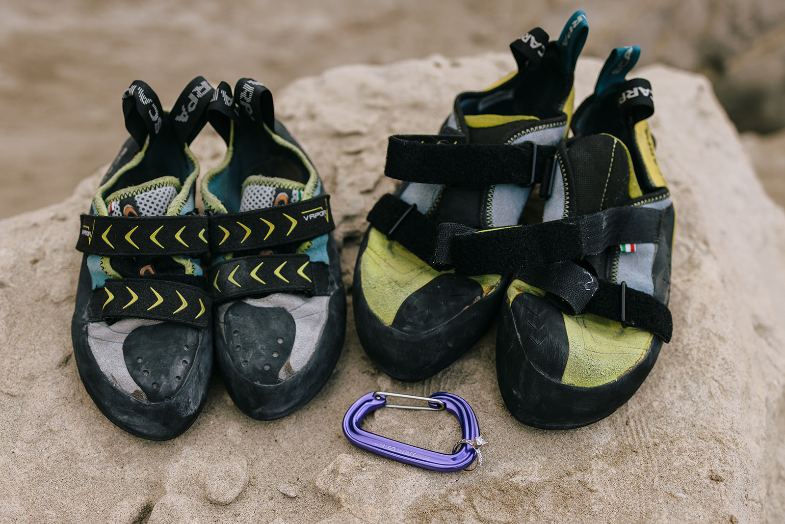 rock climbing couples shoot