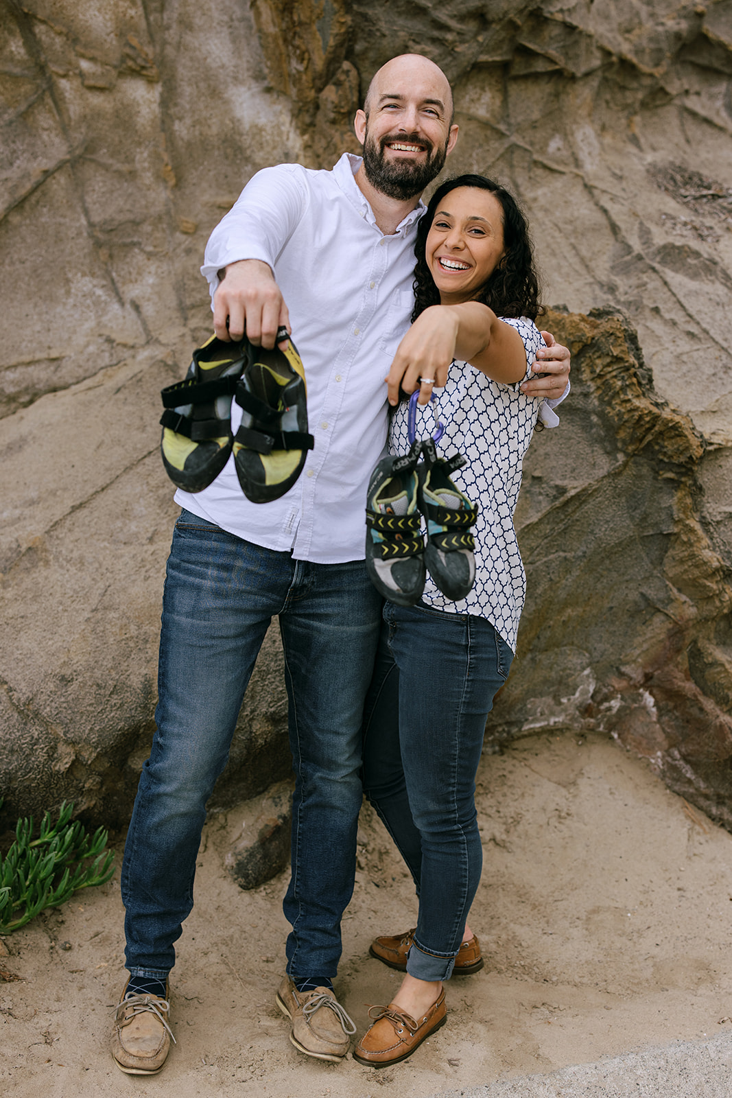 rock climbing couples shoot