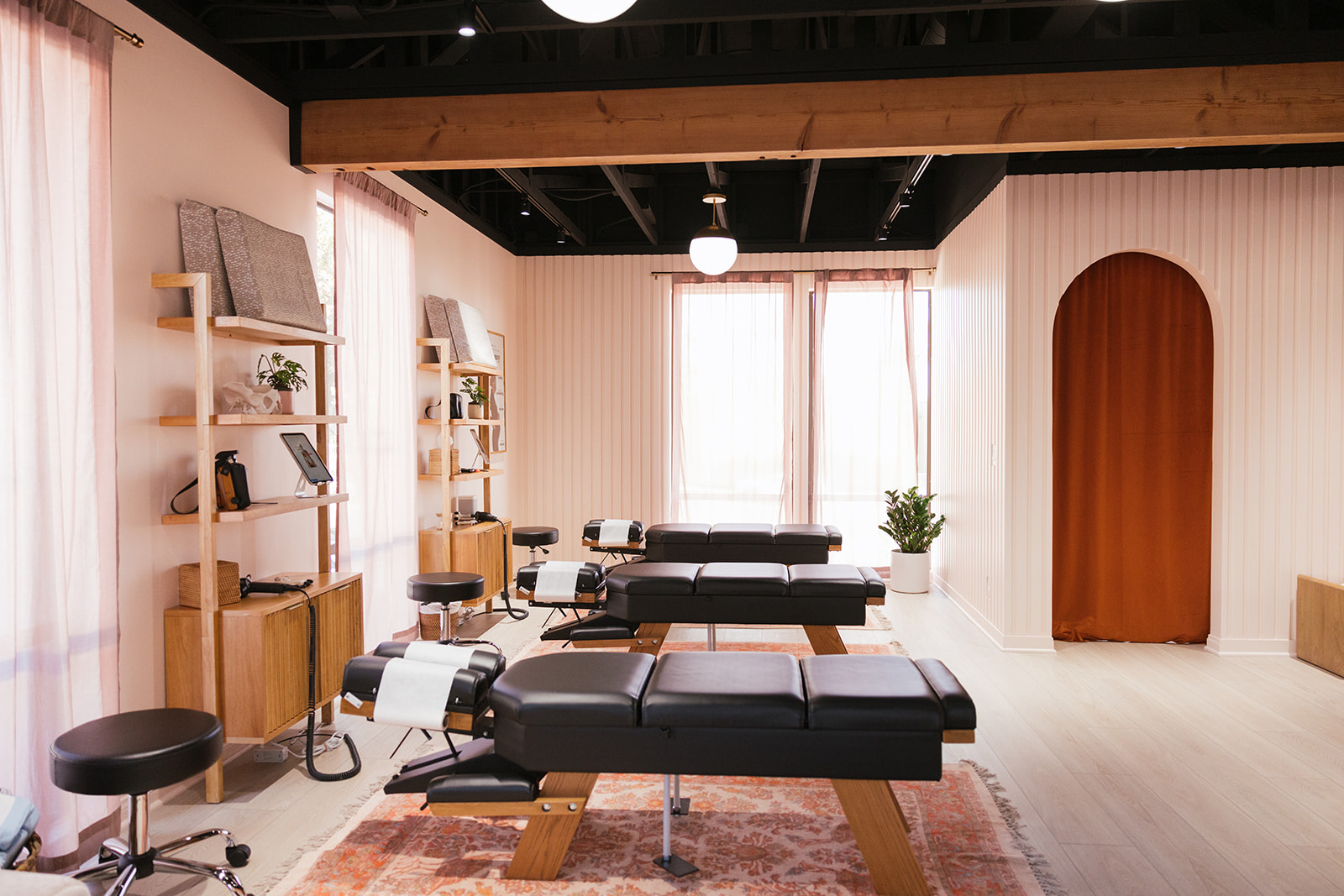 retro designed chiropractor's office in Costa Mesa 