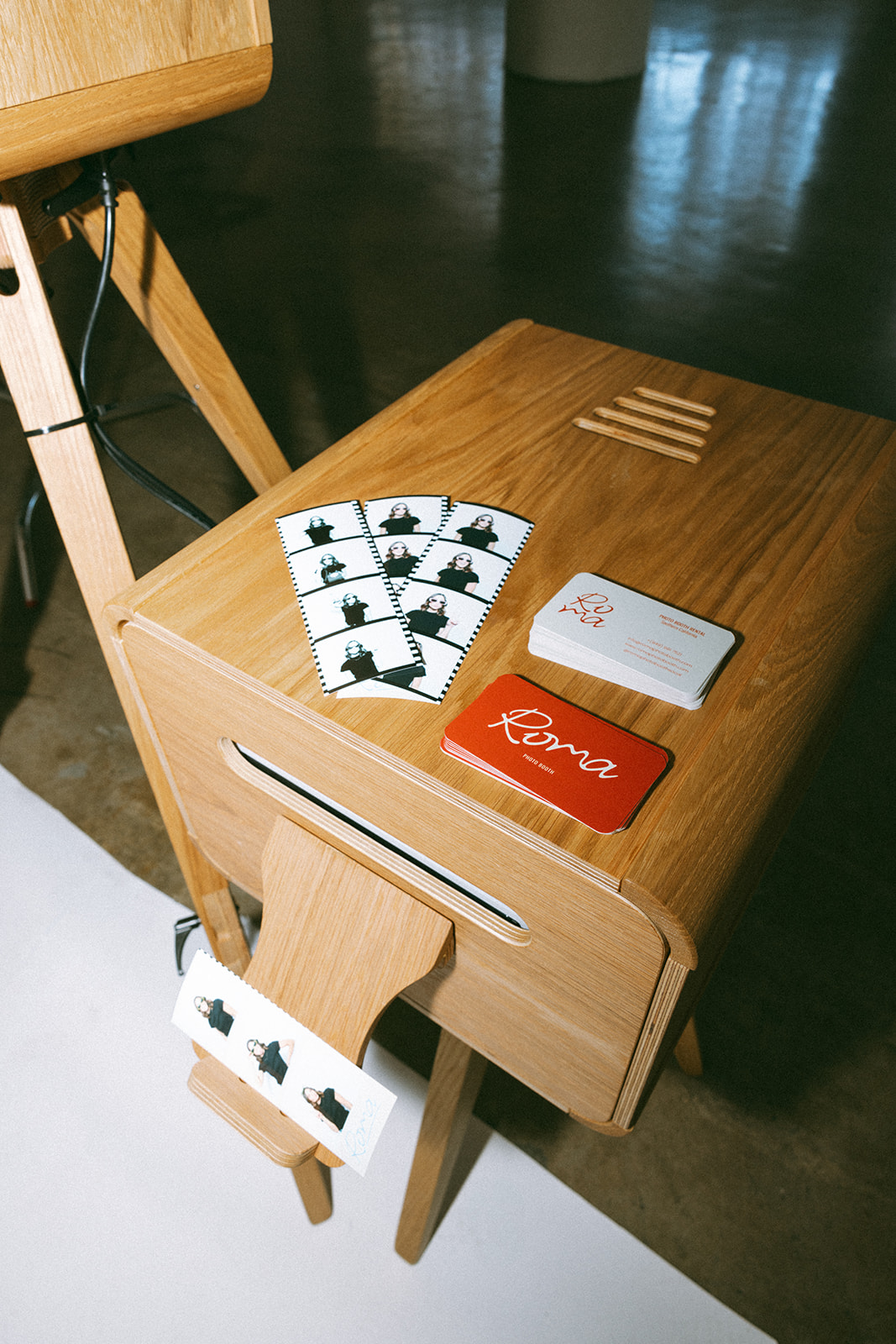 photo booth printed images during a branding photography session