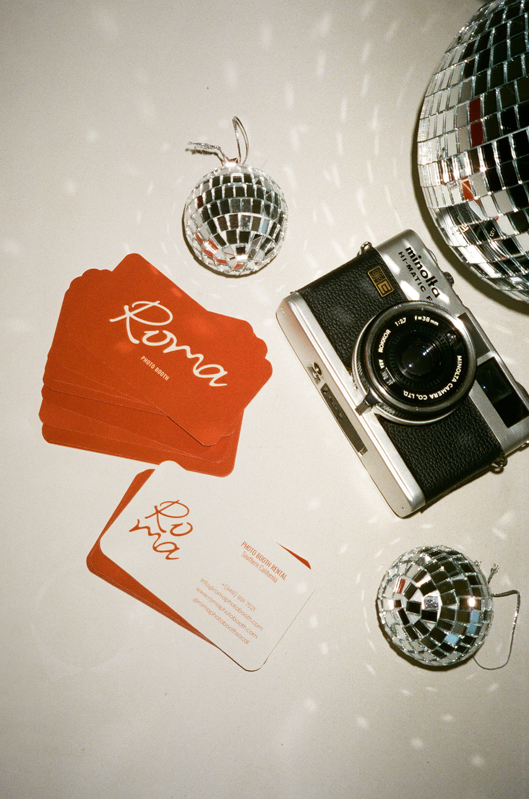 film brand photoshoot flat lay 