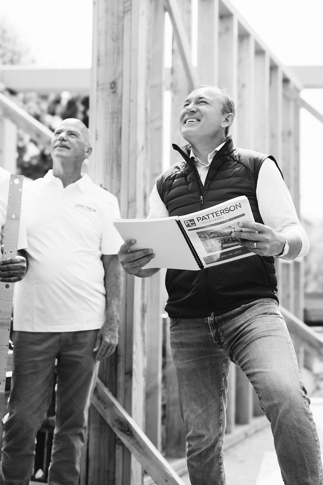 lifestyle brand photoshoot of a working team at a job site in California