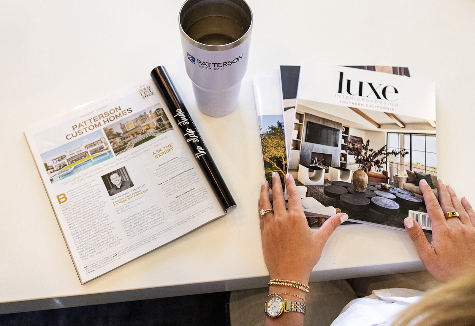 detail shot of business materials for a brand photoshoot in Southern California