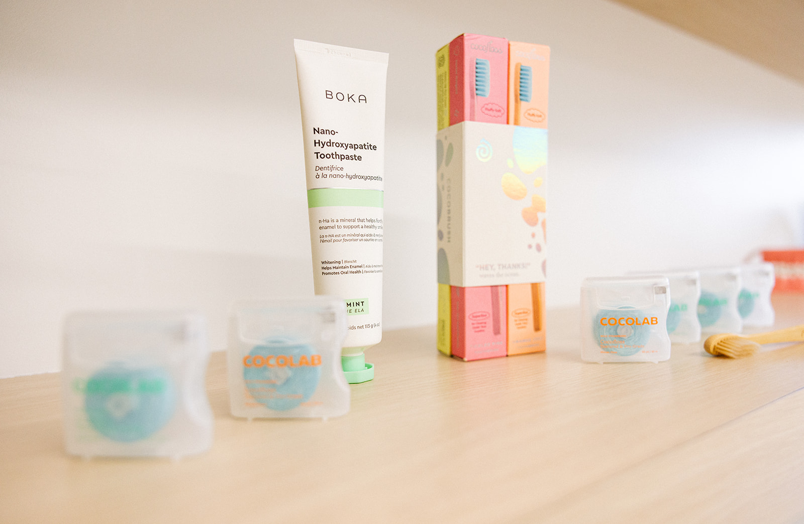 products displayed on a shelf for branding photos 