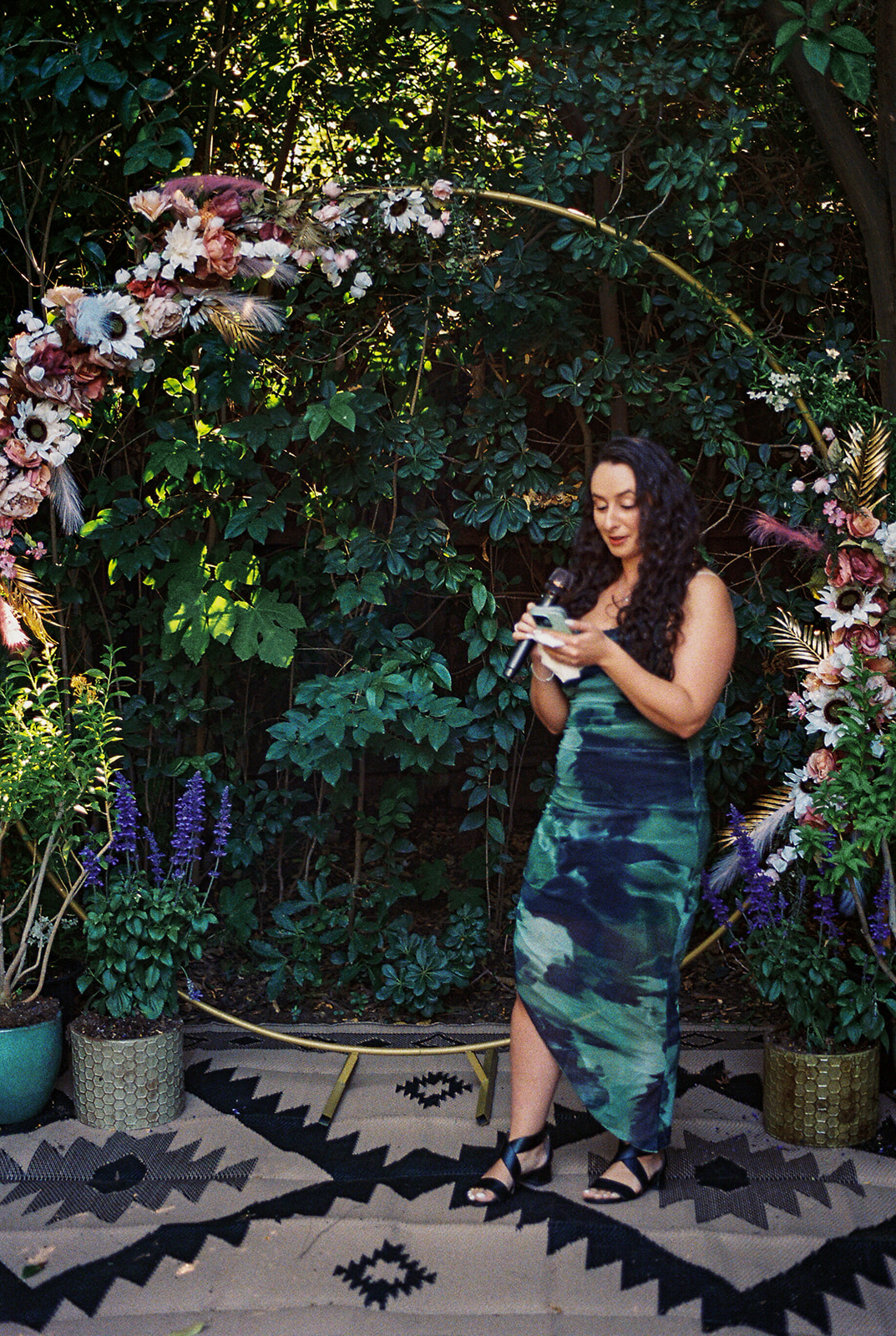 a wedding guest giving a speech 