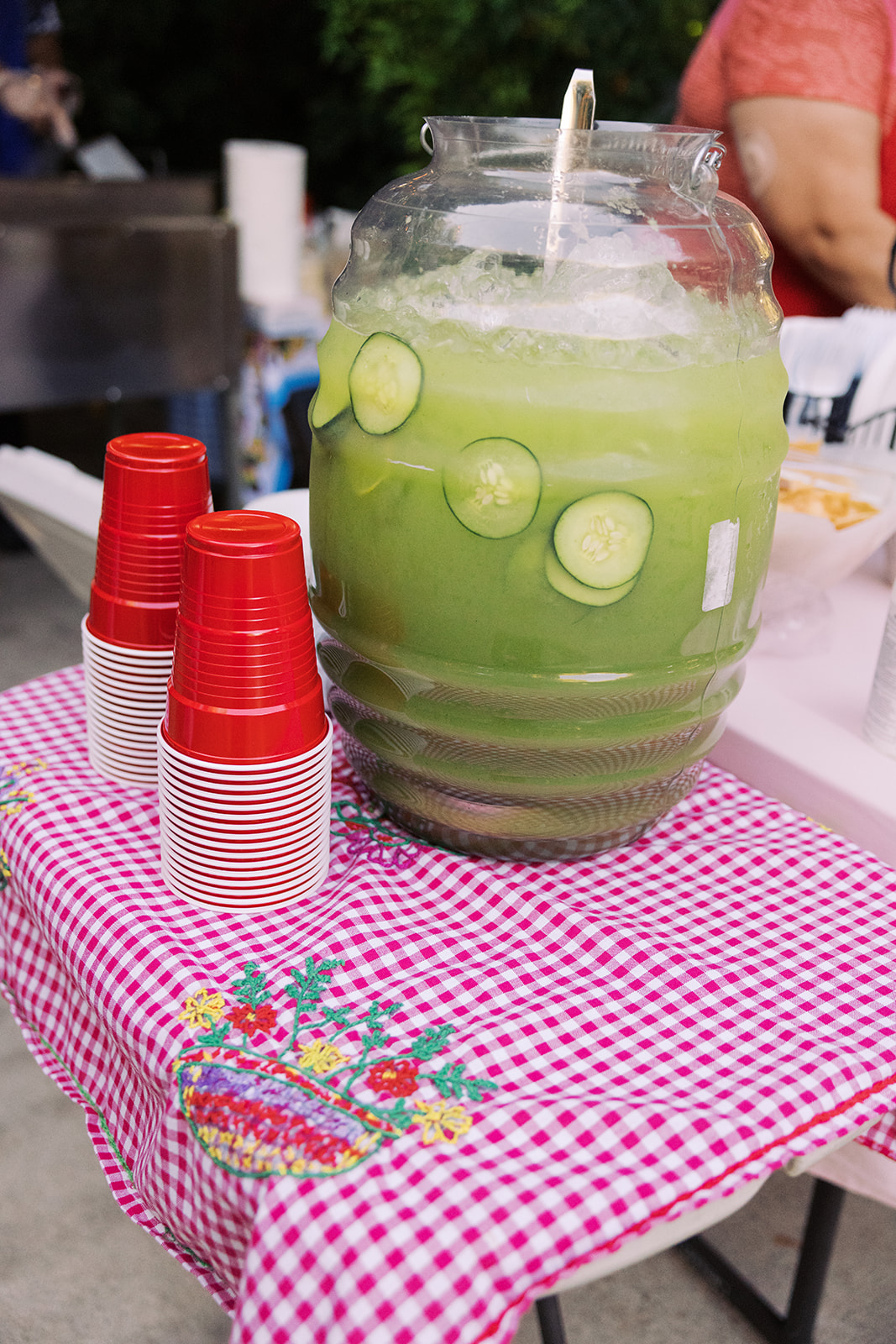 a big container of a drink at the Small Intimate Wedding