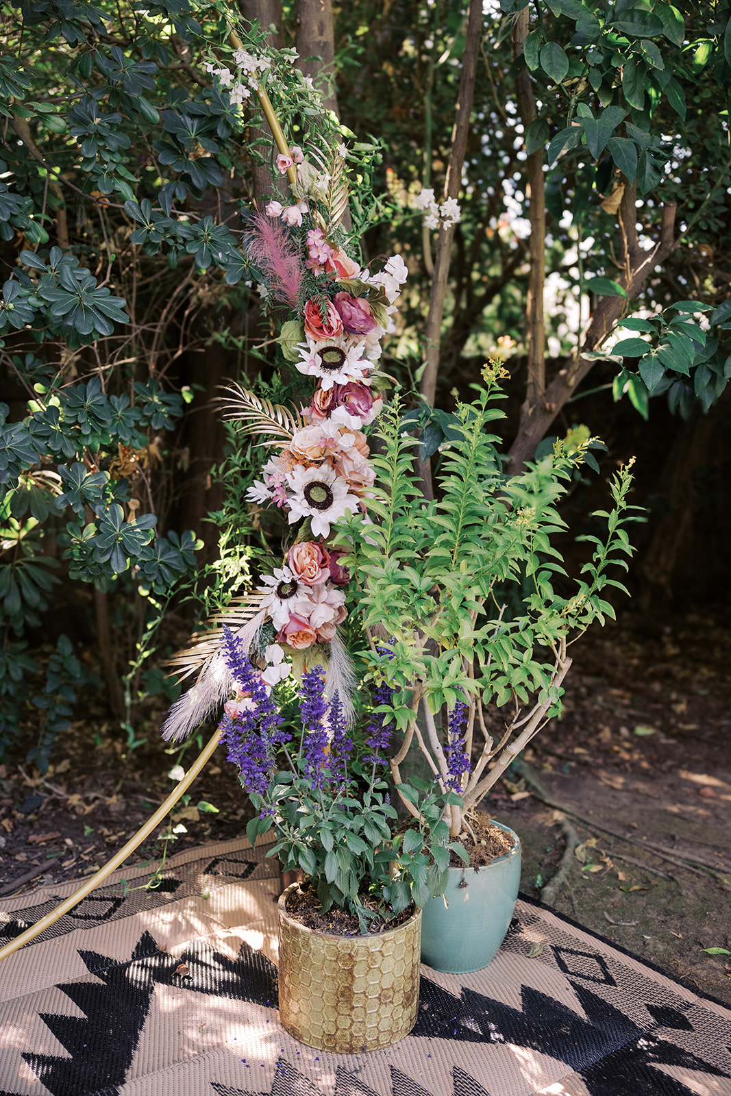 the florals on the Small Intimate Wedding arch 