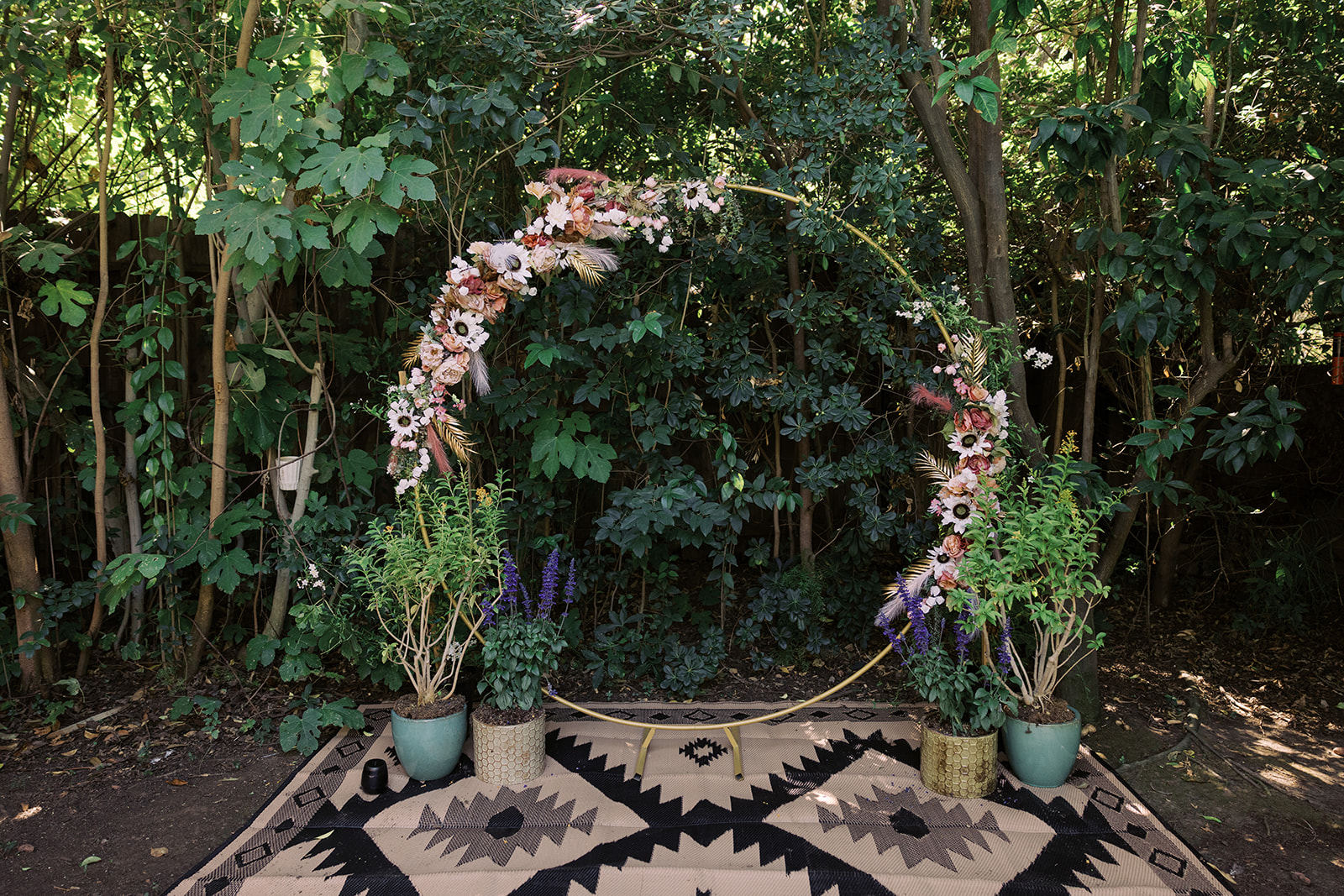 the Small Intimate Wedding ceremony altar in Southern California 